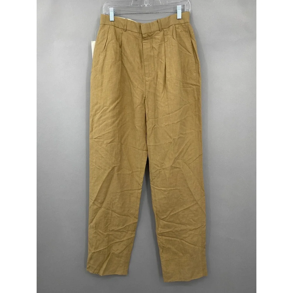 Polo Ralph Lauren Classics 2 Trousers Mens Size 30 X 34 Tan Linen Silk Pleated